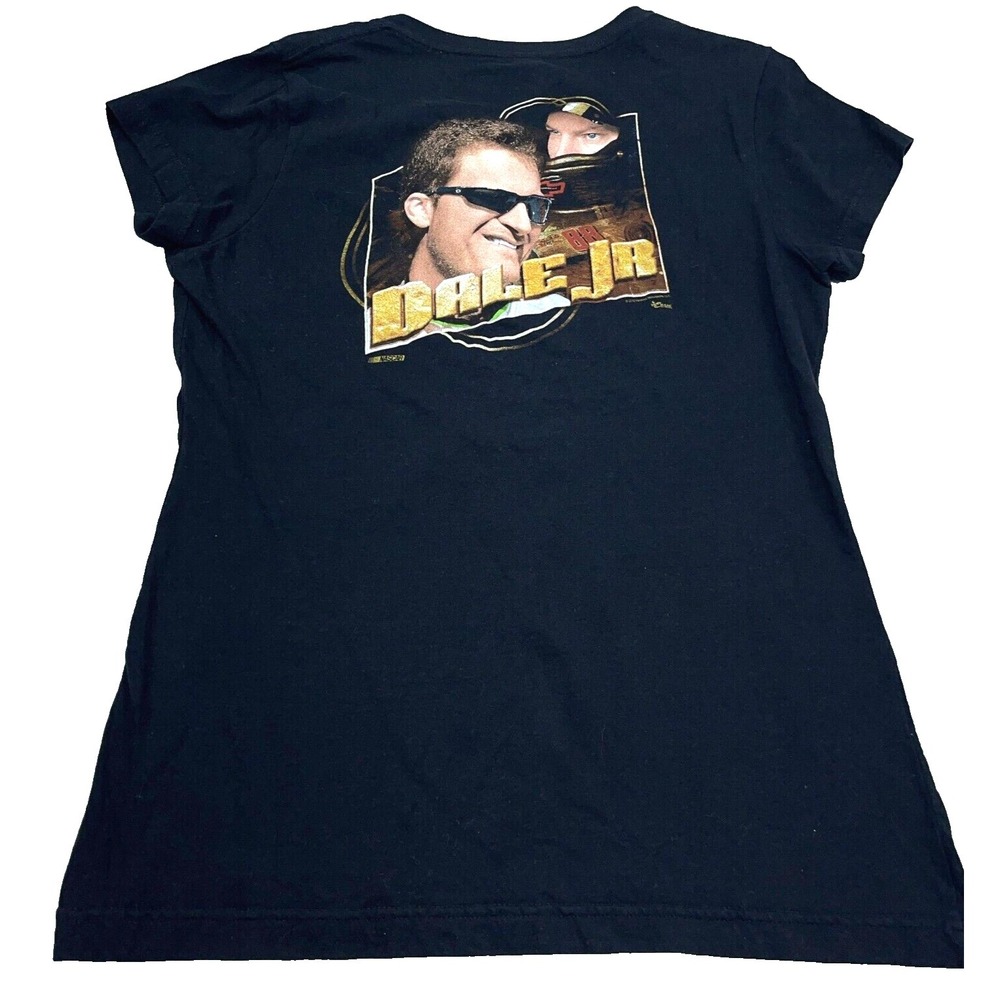 Nascar Shirt Woman Large Black‎ Tee Dale Earnhardt Jr Racing V Neck Ladies Top